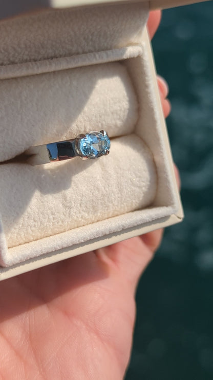 Sterling Silver Ring with Sky Blue Topaz