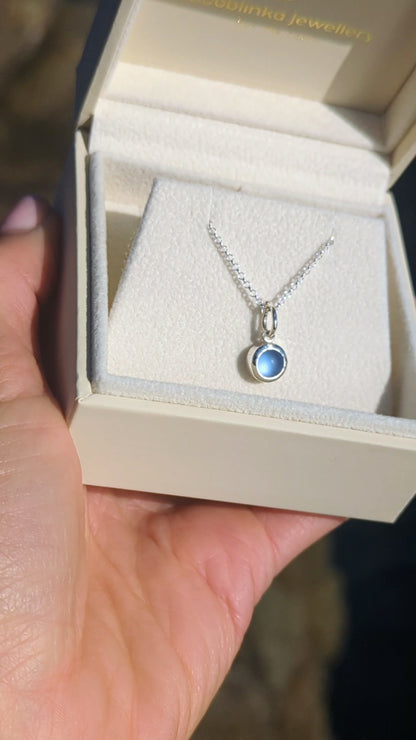 Blue Sea Glass Necklace in Sterling Silver – Everyday Ocean Jewellery
