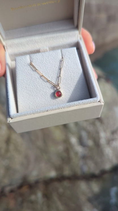 Handmade gold sea glass necklace presented in Booblinka jewellery box