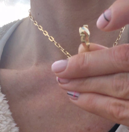 Mini Spinning Necklace in 9ct Gold with Teal Sapphires – Ready to Ship