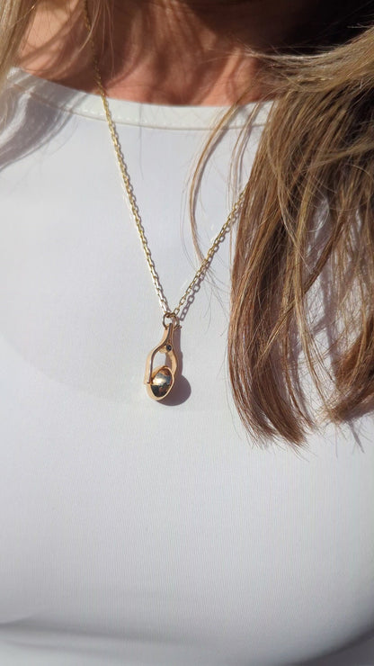 Solid Gold Spinning Necklace with Ocean Diamonds