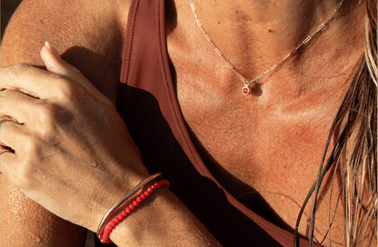 Red Sea Glass Necklace in Solid 9ct Gold – One of a KindNecklacesBooblinka Jewellery