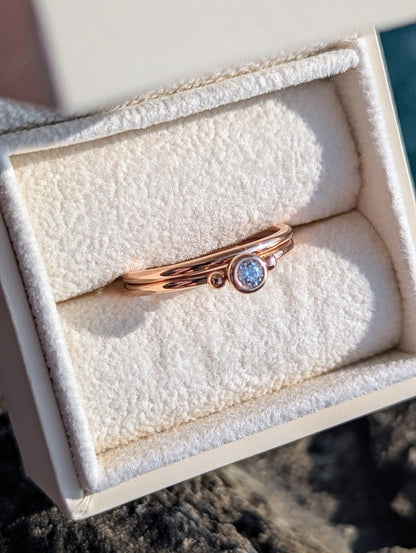 Rose Gold Moissanite Engagement & Wedding Ring SetRingsBooblinka Jewellery