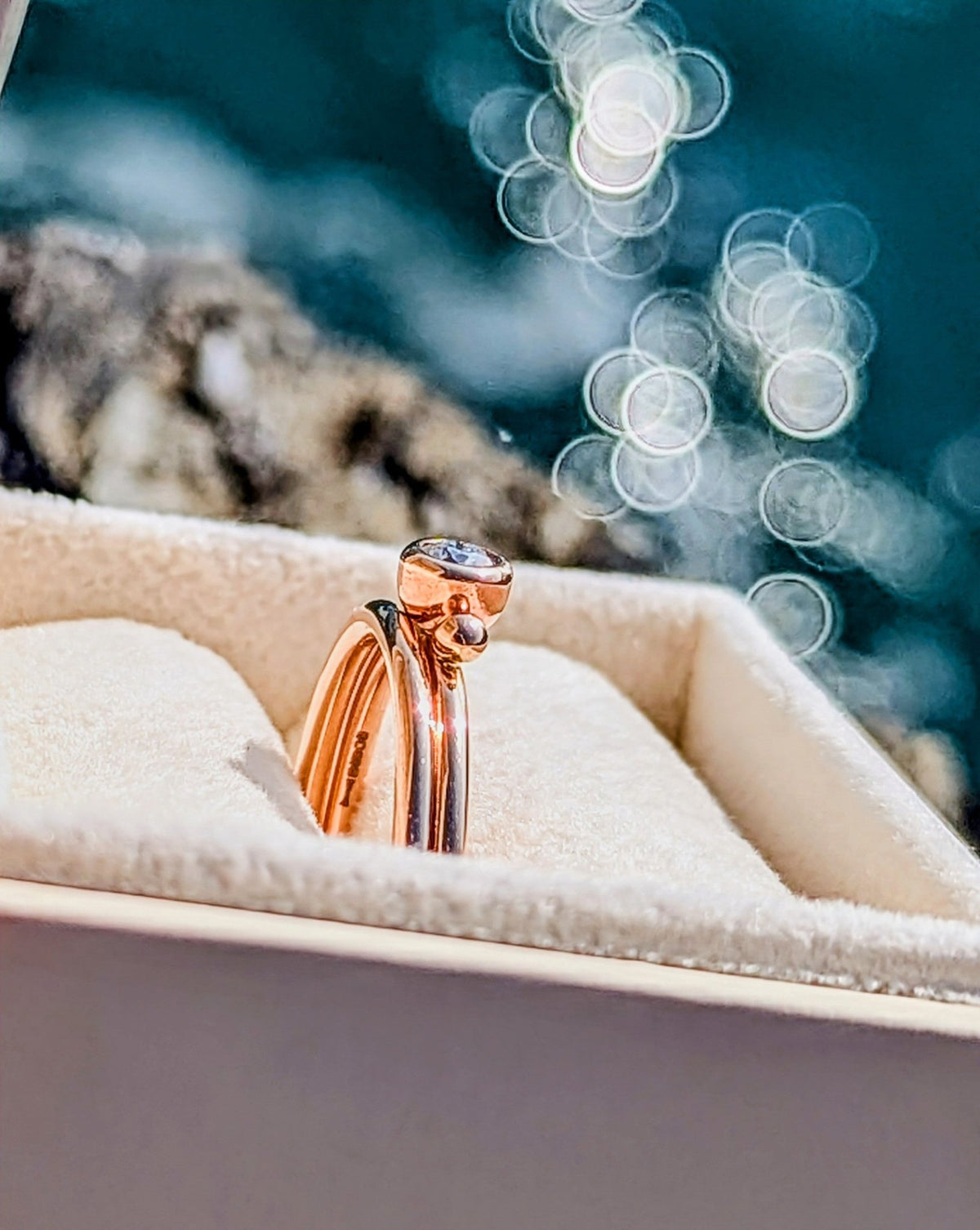 Rose Gold Moissanite Engagement & Wedding Ring SetRingsBooblinka Jewellery