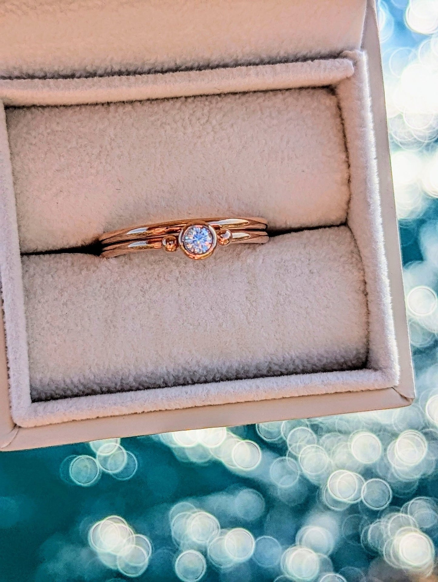 Rose Gold Moissanite Ring Set – Last One Available – DEI CollectionRingsBooblinka Jewellery