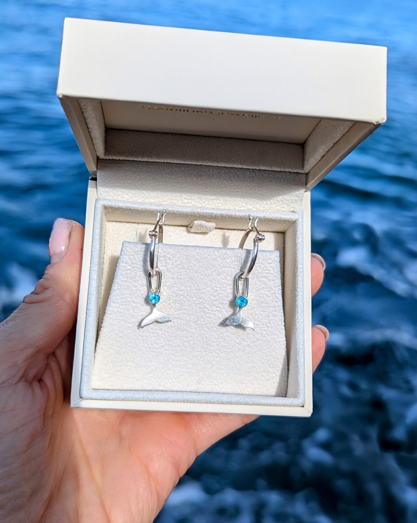 Silver Hoop Earrings With Removable Mermaid CharmsEarringsBooblinka Jewellery