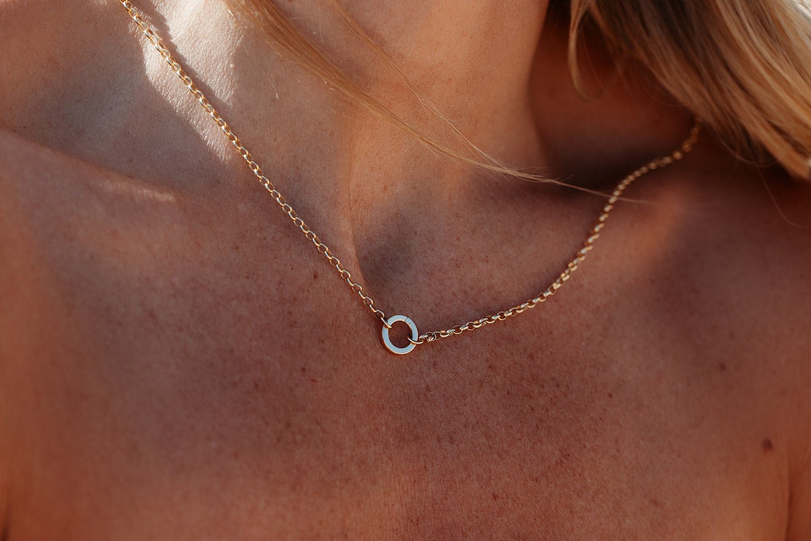 Solid 9ct Gold Brown Sea Glass Necklace with Hinged Connector - Handmade in CornwallNecklacesBooblinka Jewellery