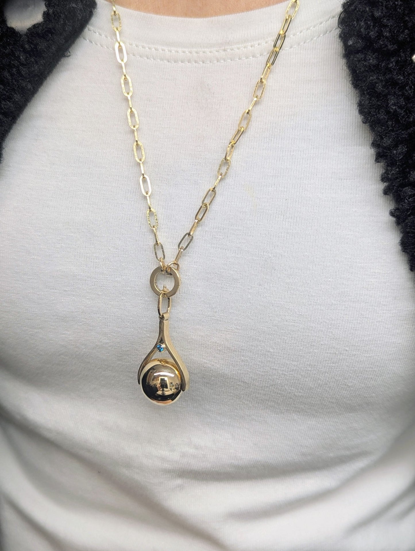Spherical Spinning Necklace in Solid Gold - Made to Order, Personal or Memorial JewelleryNecklacesBooblinka Jewellery
