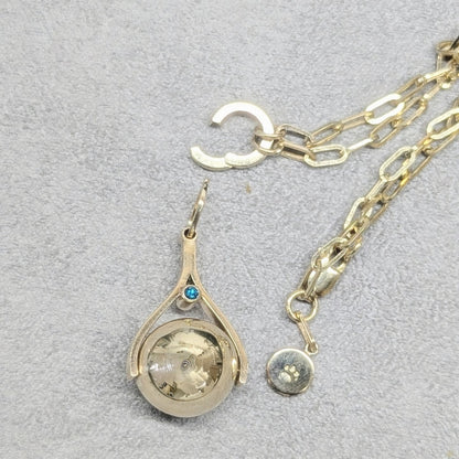 Spherical Spinning Necklace in Solid Gold - Made to Order, Personal or Memorial JewelleryNecklacesBooblinka Jewellery