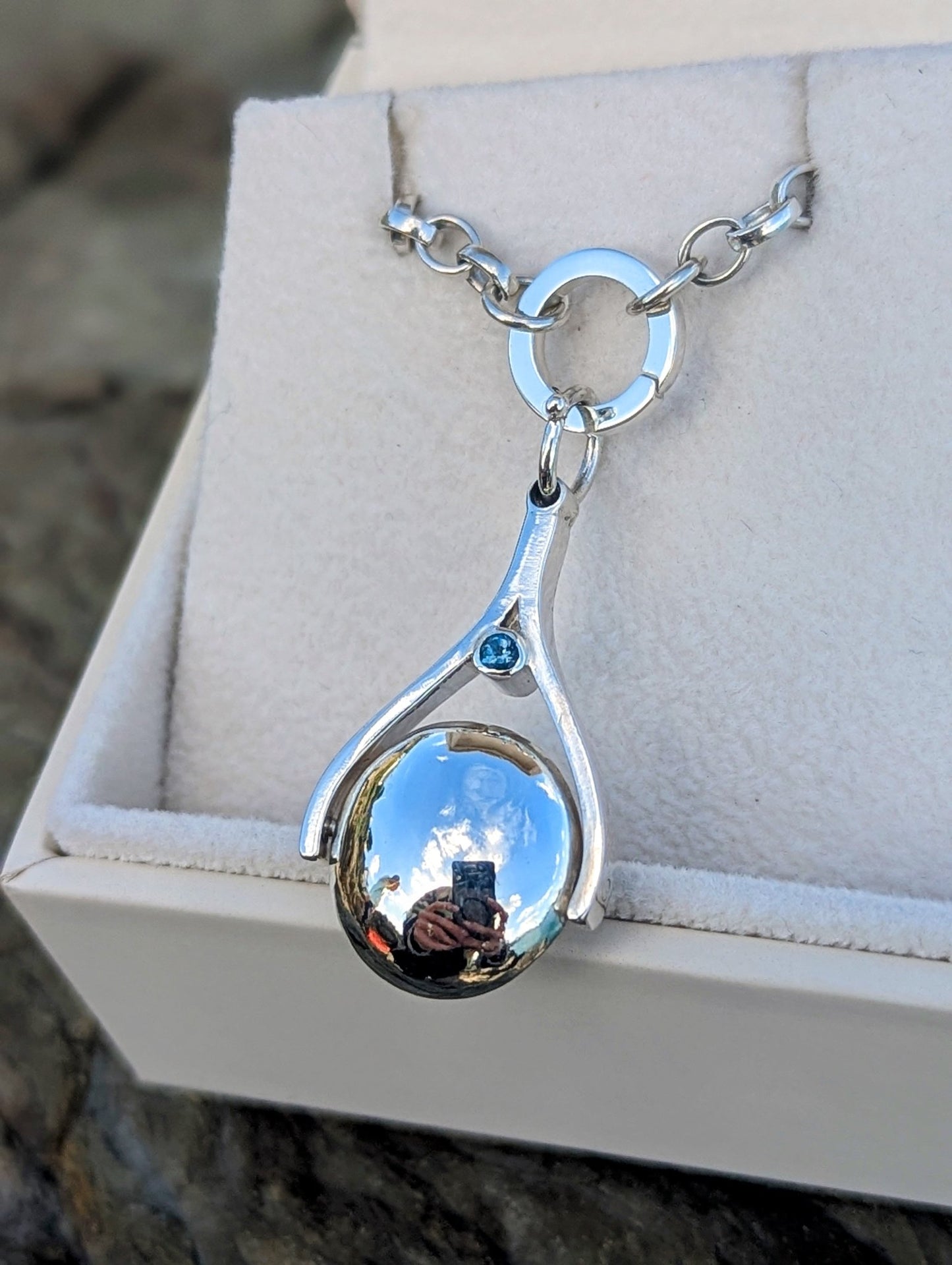 Spinning Minstrel Necklace – Sterling Silver & London Blue Topaz with Enhancer – Ocean - Inspired JewelleryNecklacesBooblinka Jewellery