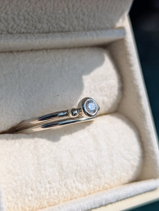 Sterling Silver Moissanite Ring Set – Last Pair Available – DEI CollectionRingsBooblinka Jewellery