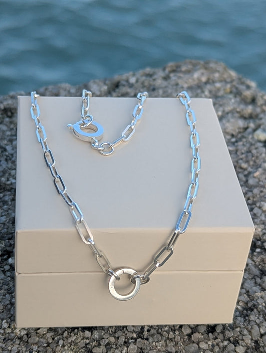 Sterling silver Paperclip Necklace for Pendants & CharmsNecklacesBooblinka Jewellery