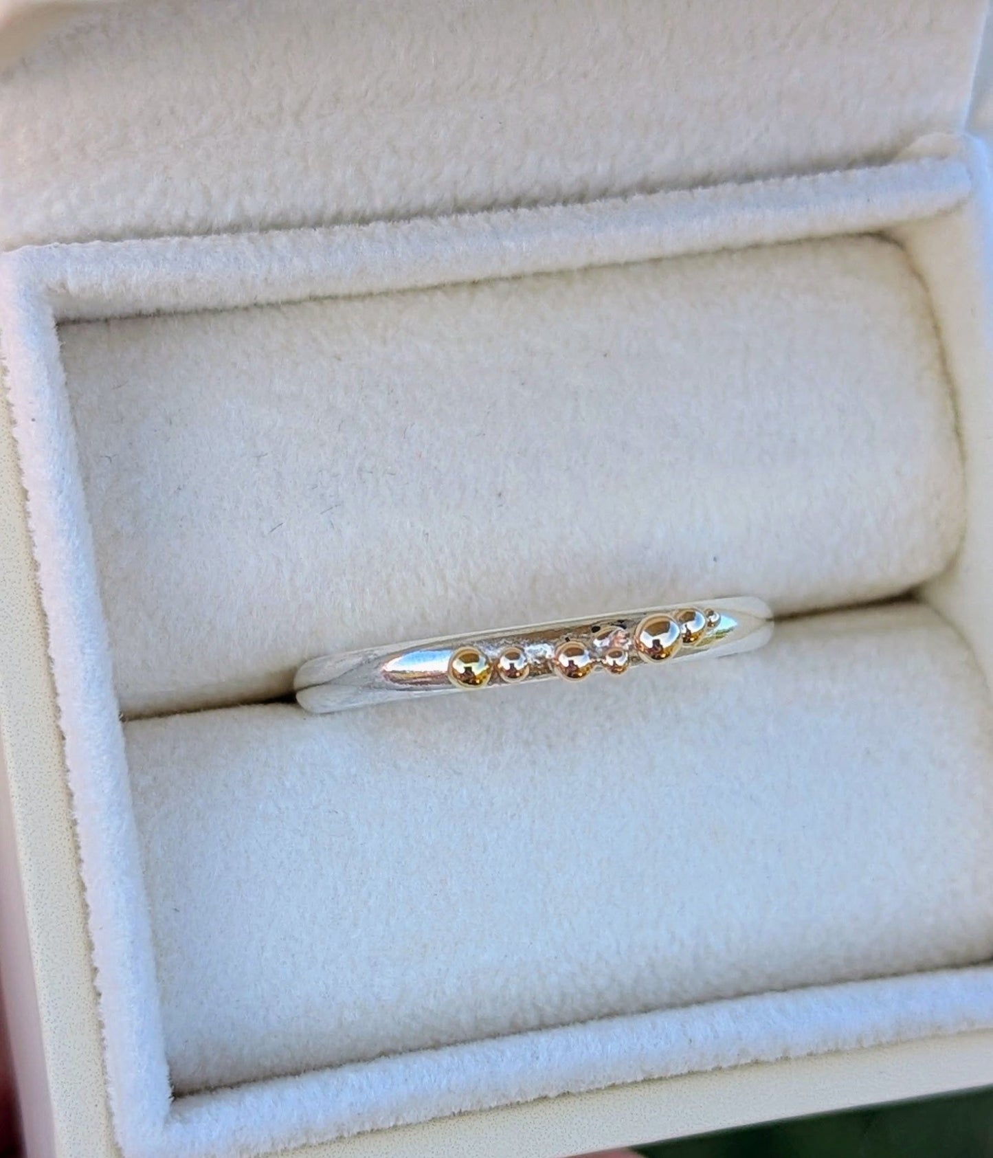 Sterling Silver Ring with 9ct Gold GranulesRingsBooblinka Jewellery