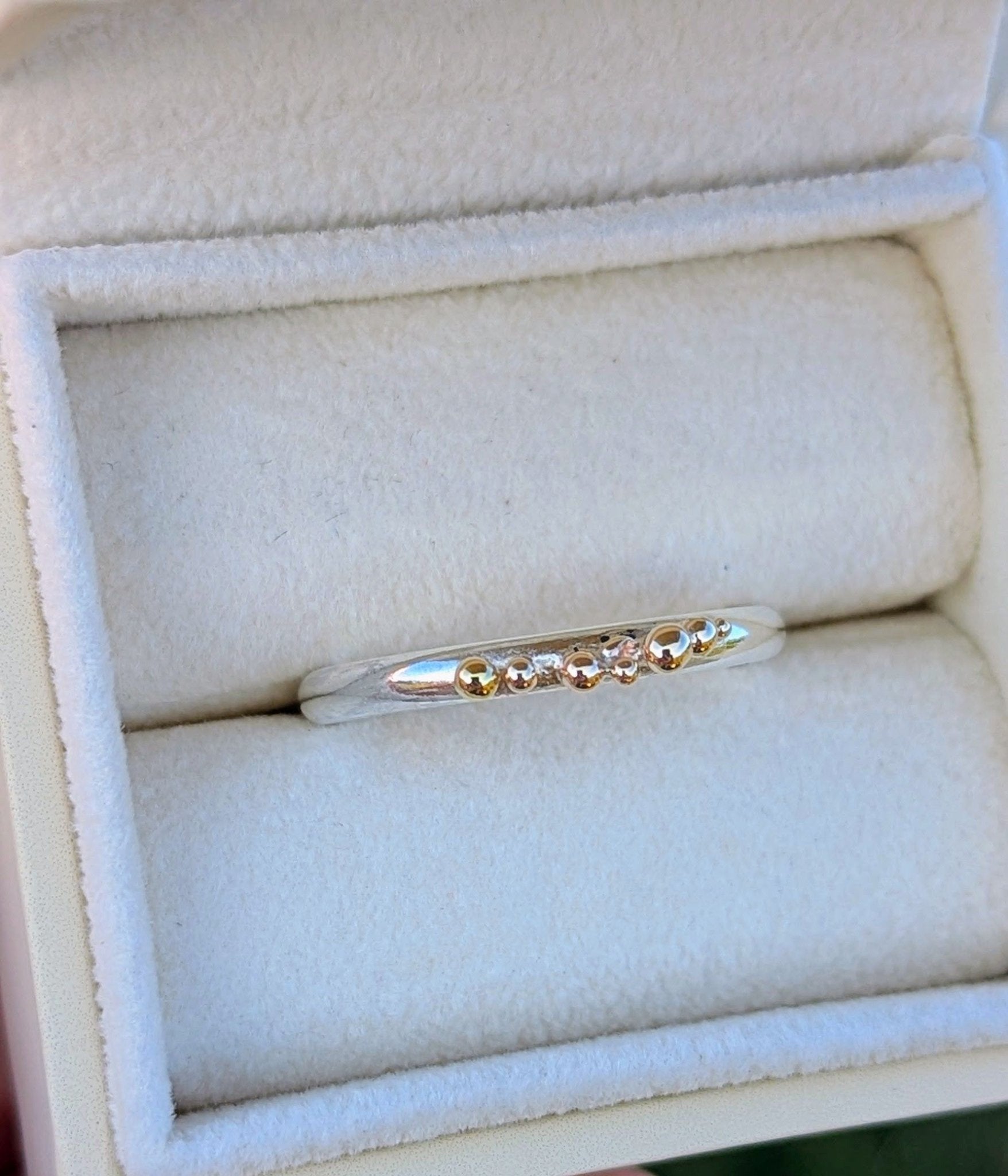 Sterling Silver Ring with 9ct Gold GranulesRingsBooblinka Jewellery