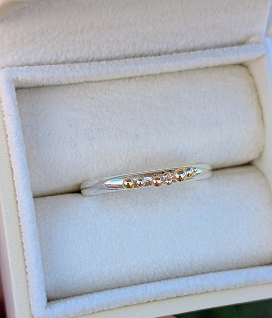 Sterling Silver Ring with 9ct Gold GranulesRingsBooblinka Jewellery