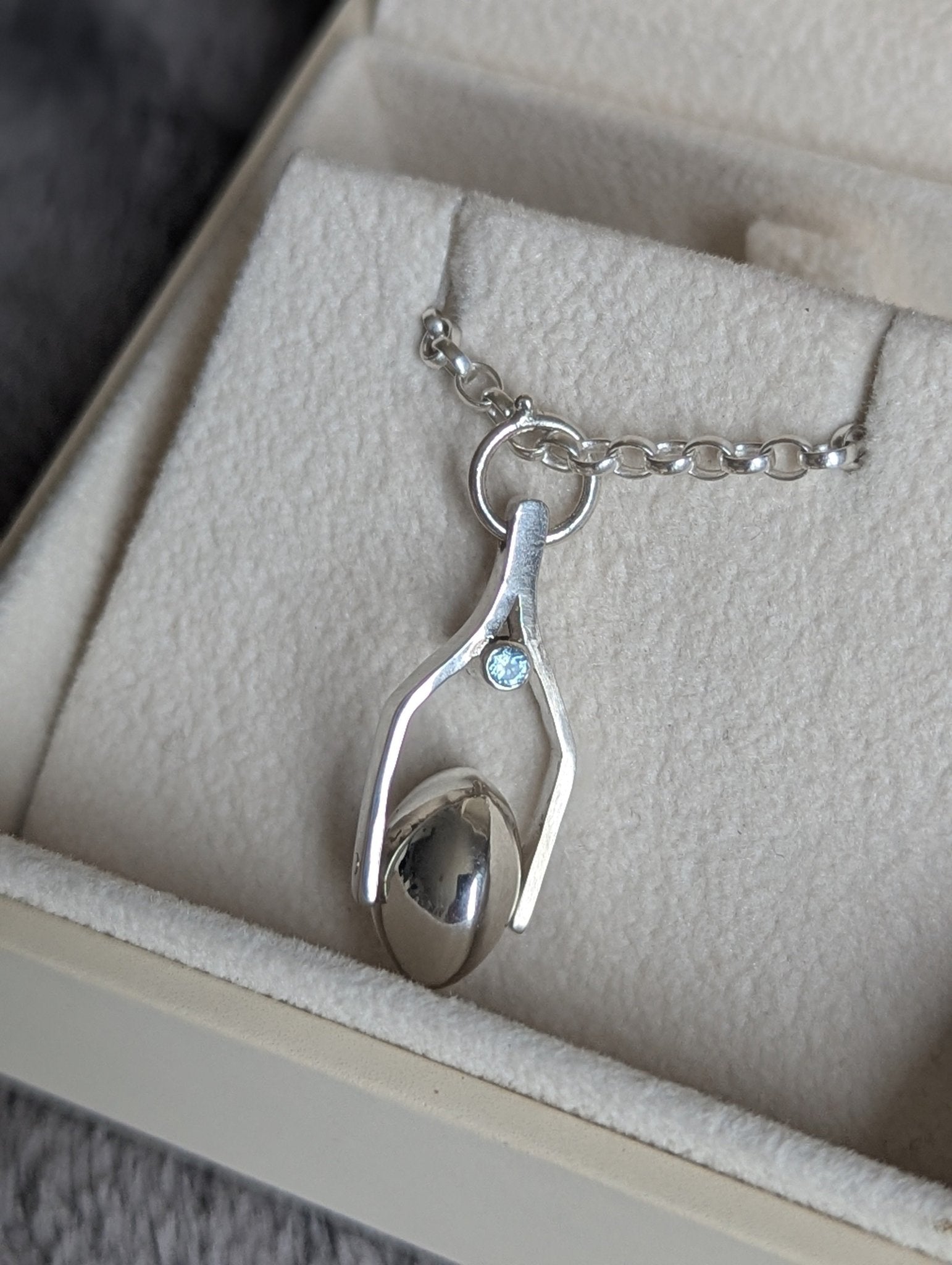 Sterling Silver Spinning Necklace with Swiss Blue TopazNecklacesBooblinka Jewellery
