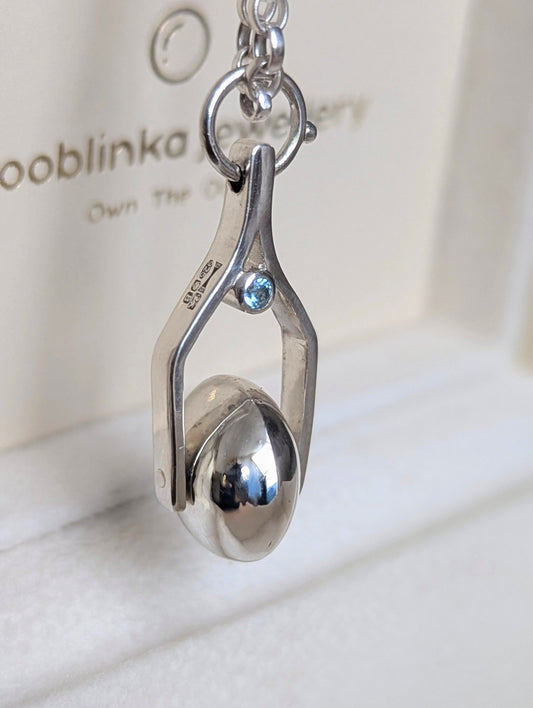 Sterling Silver Spinning Necklace with Swiss Blue TopazNecklacesBooblinka Jewellery