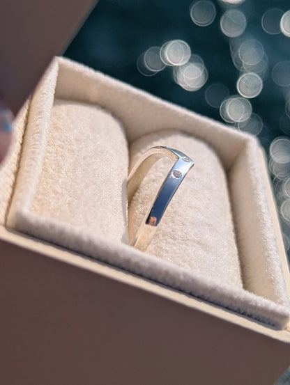 Sterling Silver Wishbone Ring with MoissaniteRingsBooblinka Jewellery