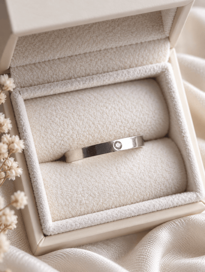 terling Silver & Moissanite Wedding Bands – Matching Pair or Individual RingsRingsBooblinka Jewellery