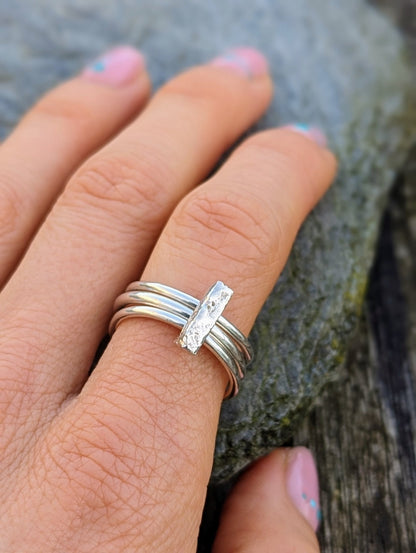 Three Band Contemporary Silver Spinner RingRingsBooblinka Jewellery
