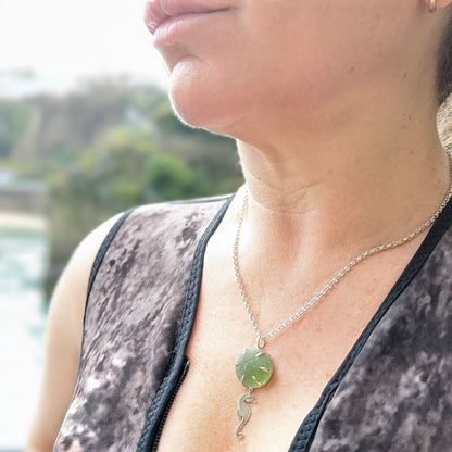 Unique Green Seahorse Sea Glass Necklace - Booblinka Jewellery