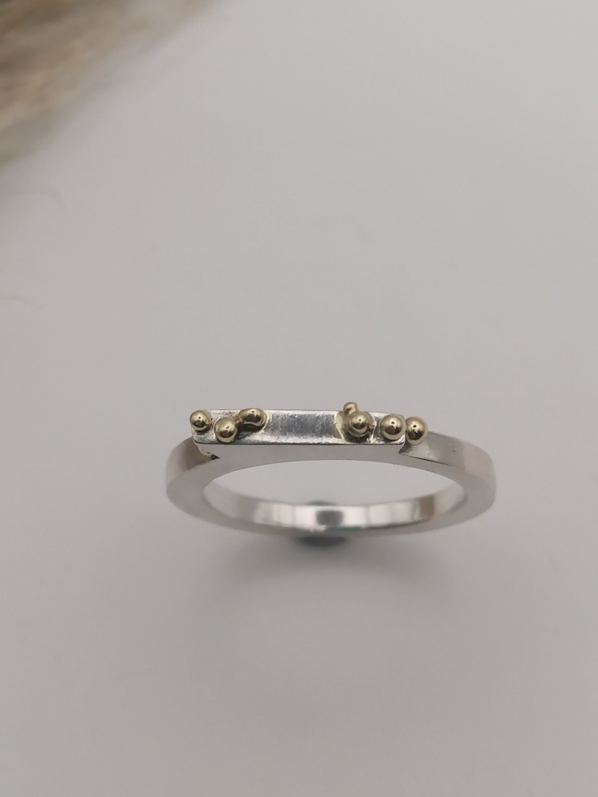 Bubbles of Elegance: 14 carat Gold Bubble Contemporary Silver RingRingsBooblinka Jewellery