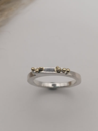 Bubbles of Elegance: 14 carat Gold Bubble Contemporary Silver RingRingsBooblinka Jewellery