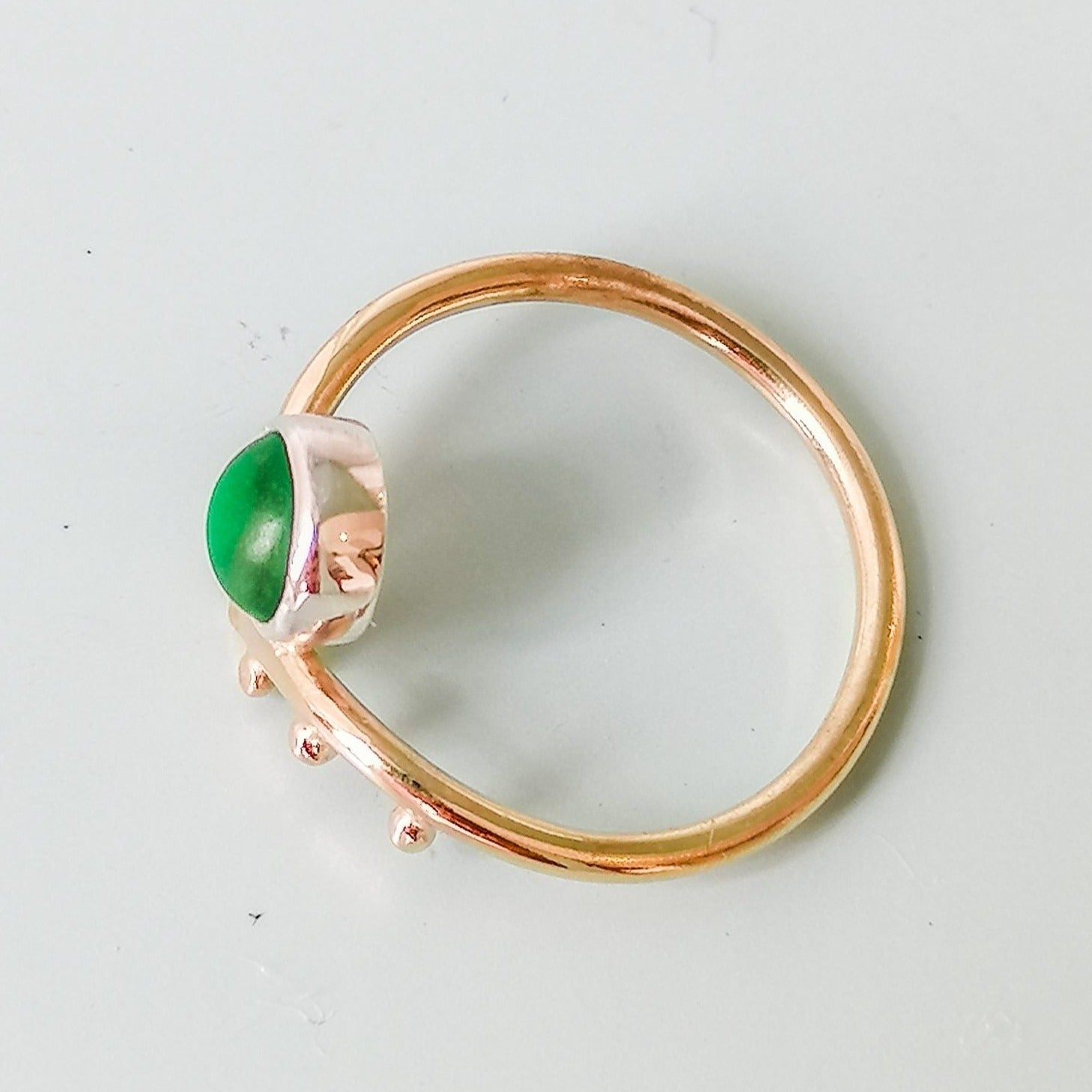 9 Carat Yellow Gold Green Sea Glass Engagement Ring - ALLURE CollectionRingsBooblinka Jewellery