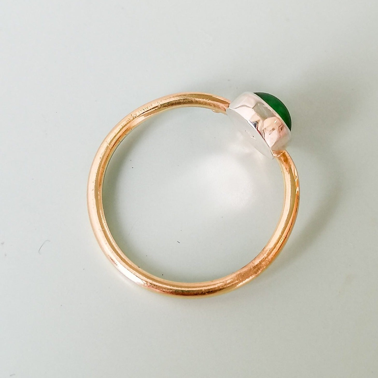 9 Carat Yellow Gold Green Sea Glass Ring - ALLURE Collection by Booblinka Jewellery