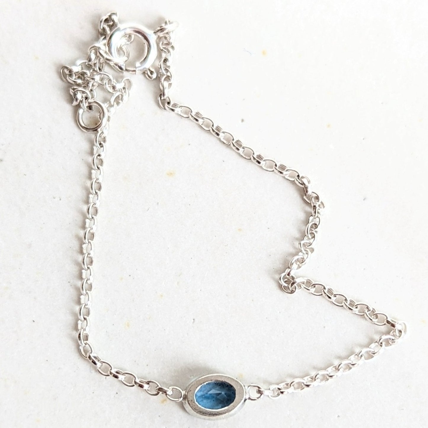 Silver Bracelet with Swiss Blue Topaz - Ocean Collection by Booblinka Jewellery