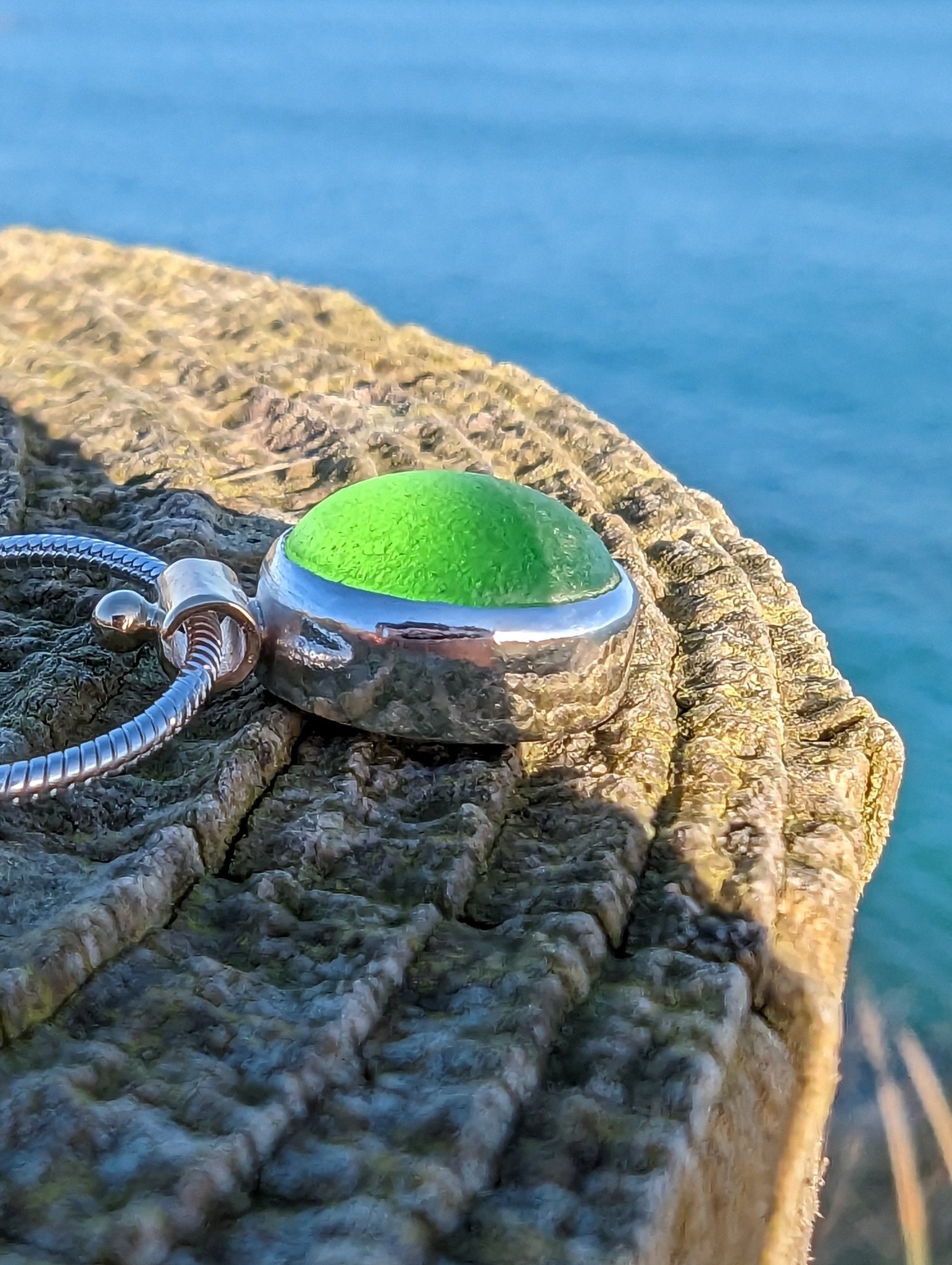Pastel green sea glass Limited ALLURE Collection - Booblinka Jewellery