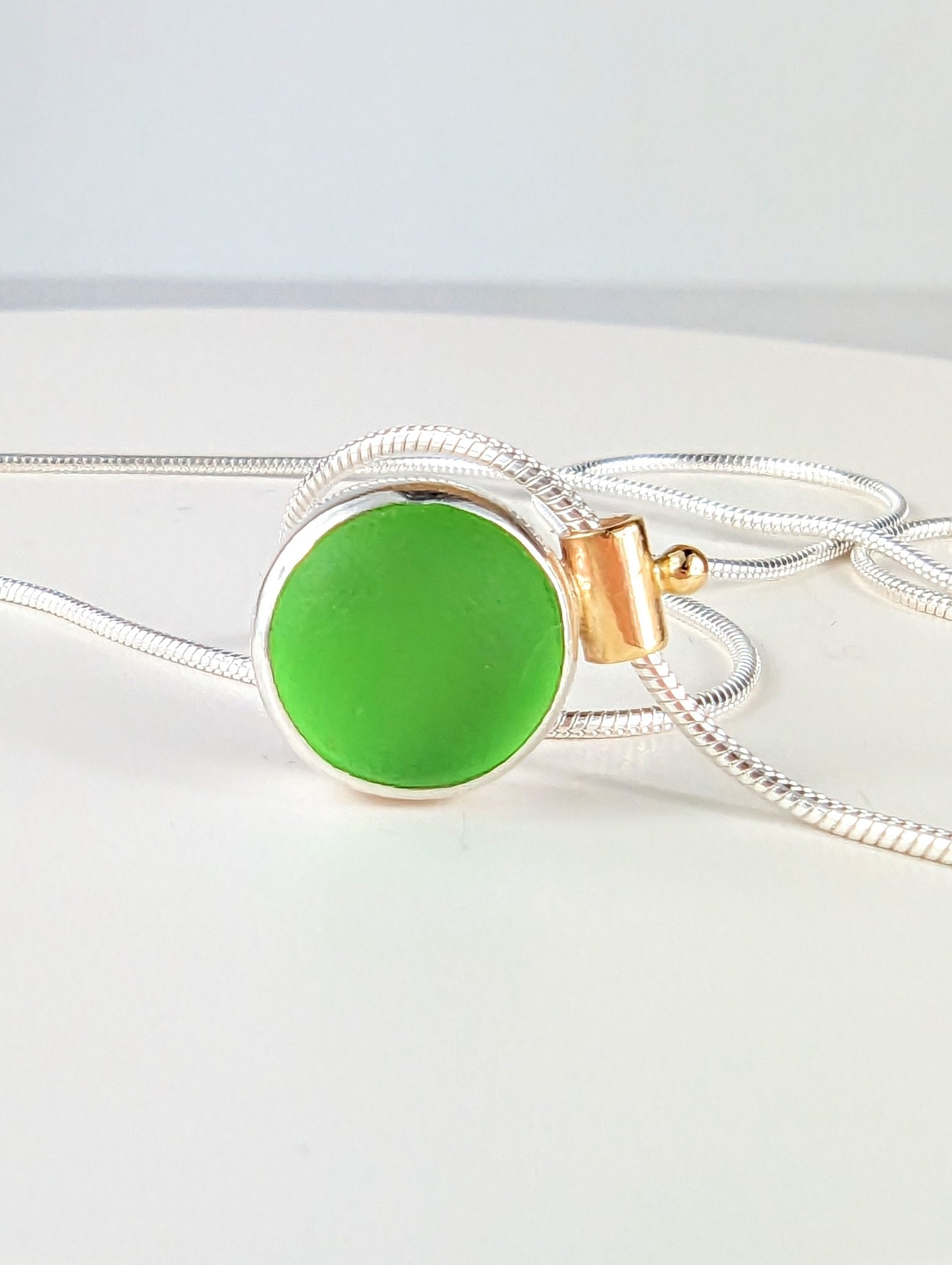 Pastel green sea glass Limited ALLURE Collection - Booblinka Jewellery