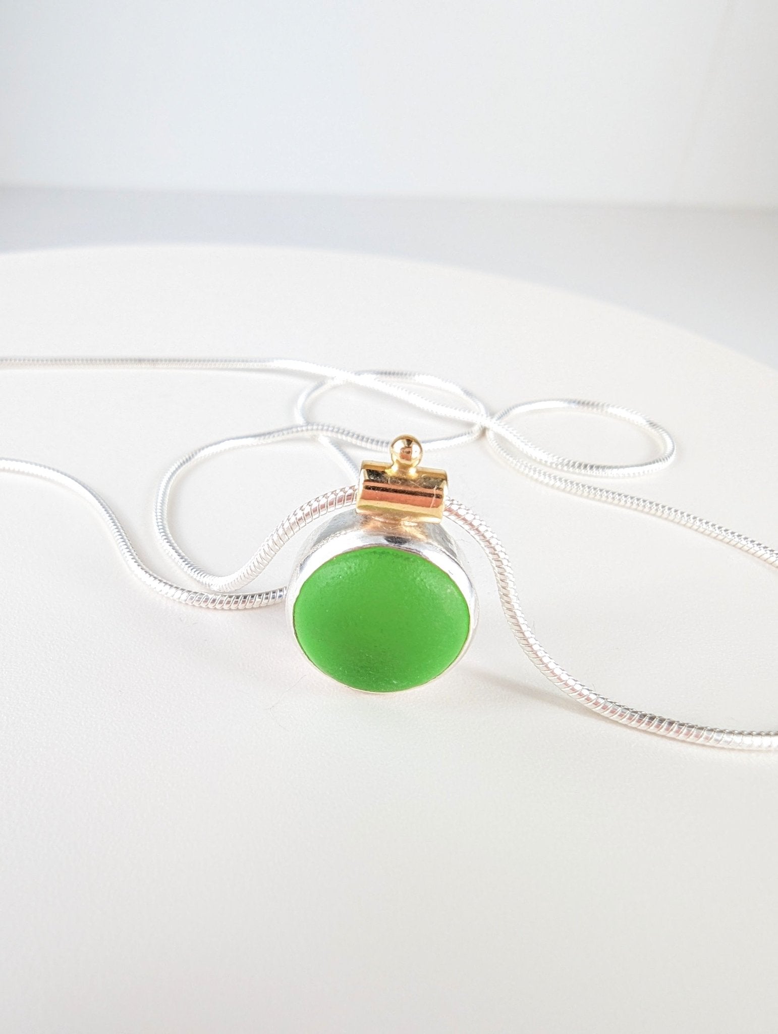 Pastel green sea glass Limited ALLURE Collection - Booblinka Jewellery