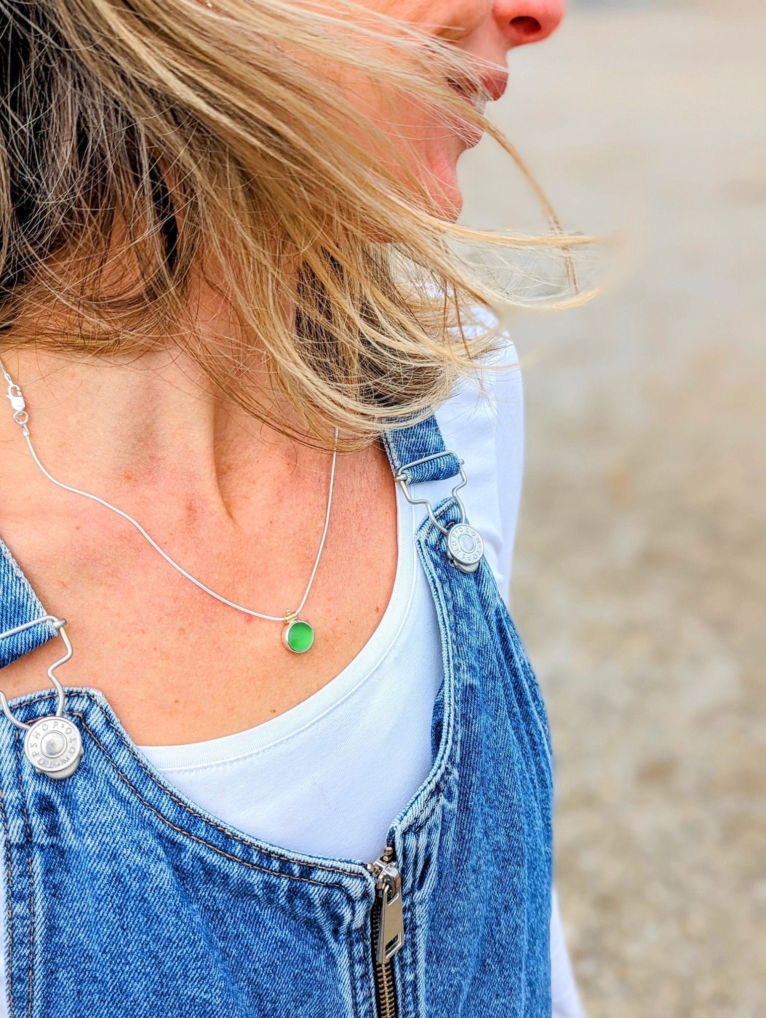 Pastel green sea glass Limited ALLURE Collection - Booblinka Jewellery