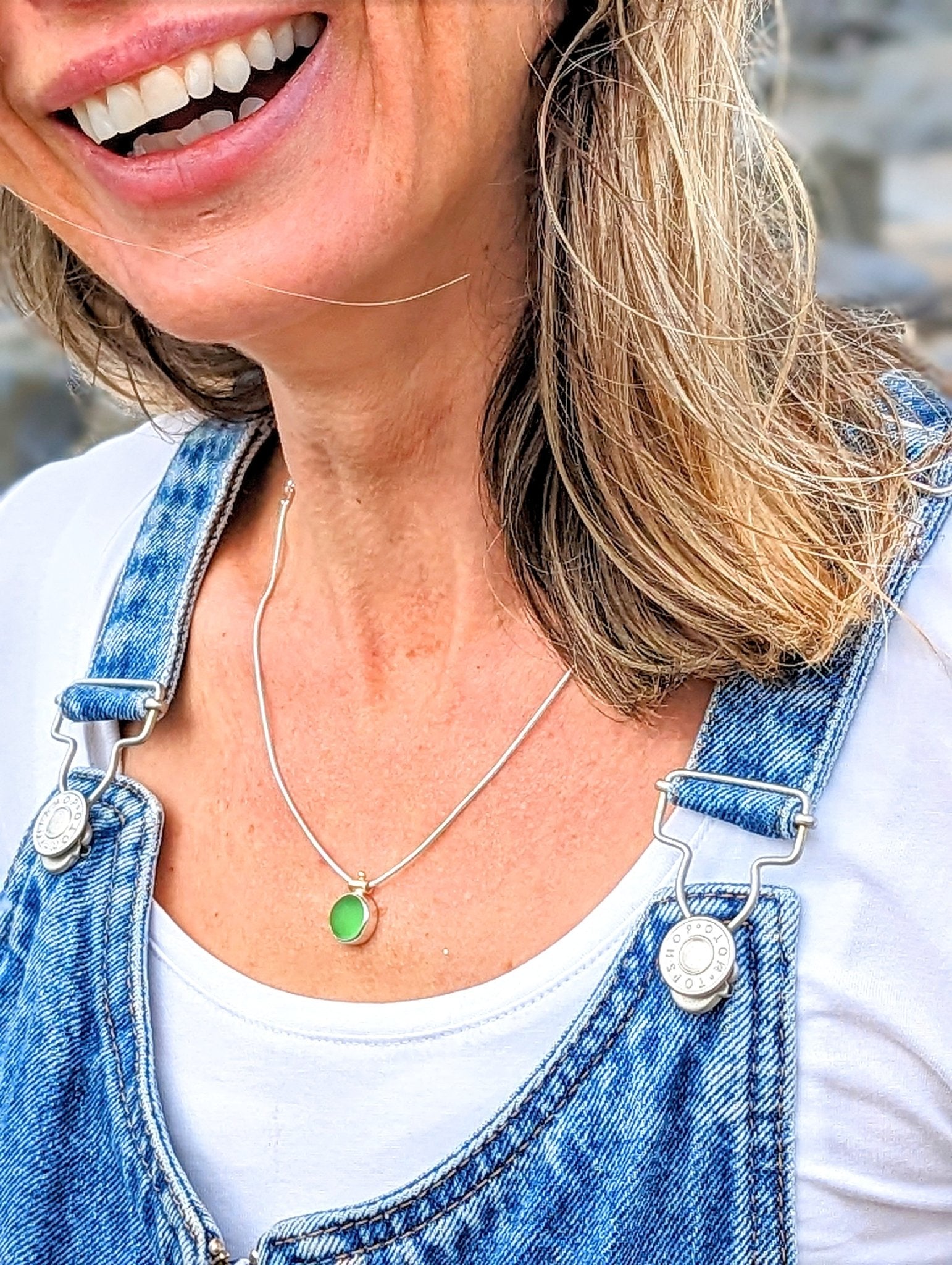 Pastel green sea glass Limited ALLURE Collection - Booblinka Jewellery