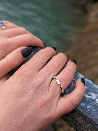 Bubbles of Elegance: 14 carat Gold Bubble Contemporary Silver RingRingsBooblinka Jewellery