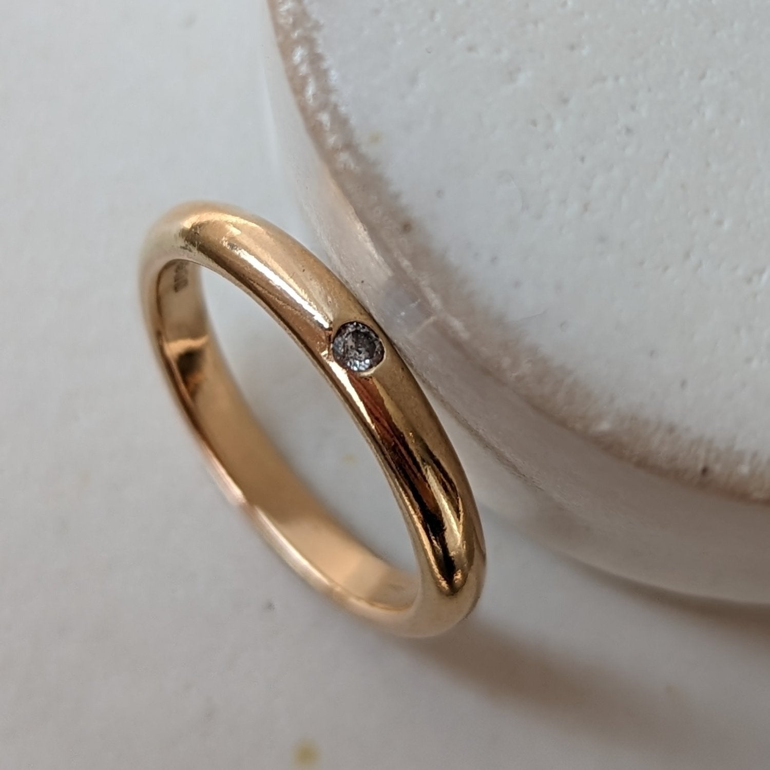 9ct Yellow Gold Salt & Pepper Diamond Wedding Ring - Booblinka Jewellery