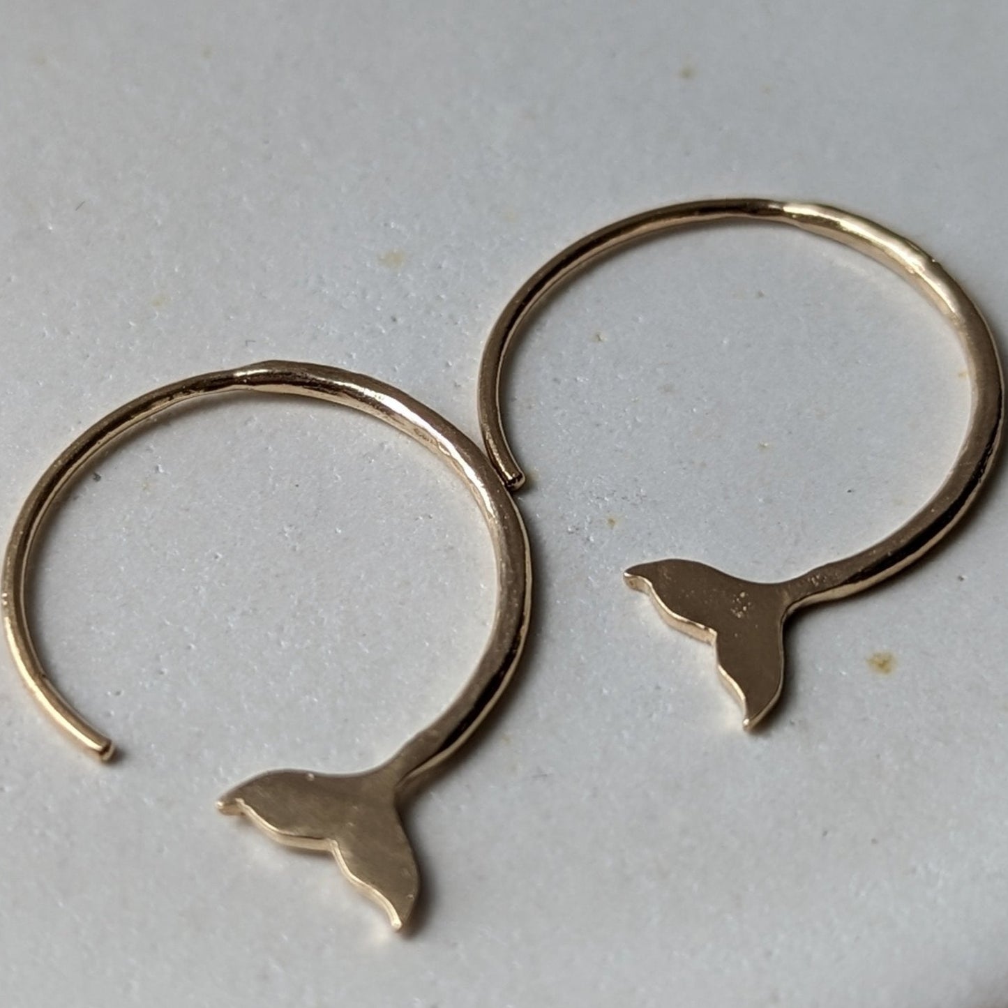9 Carat Yellow Gold Mermaid Tail Hoop Earrings - Gift for herEarringsBooblinka Jewellery