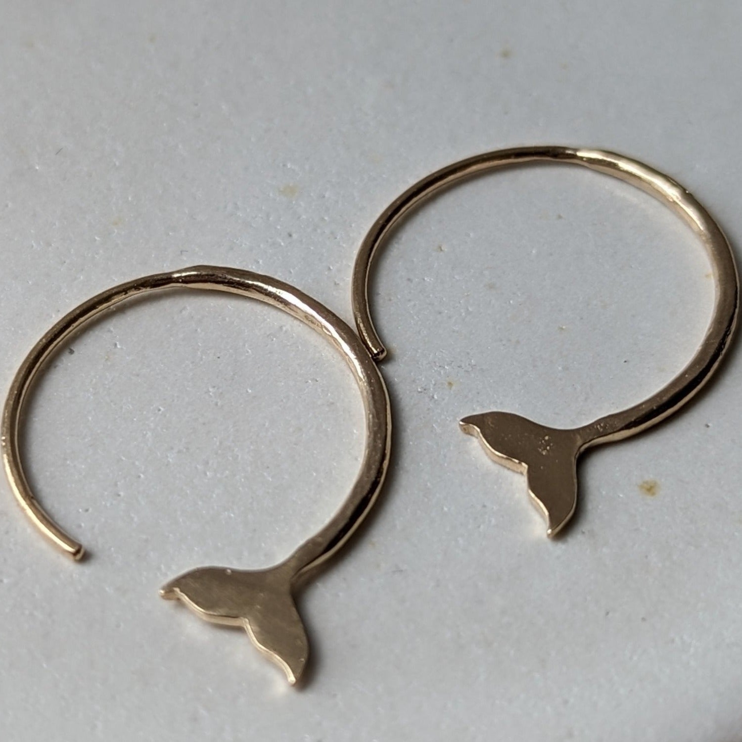 9ct Yellow Gold Mermaid Tail Hoop Earrings - Booblinka Jewellery