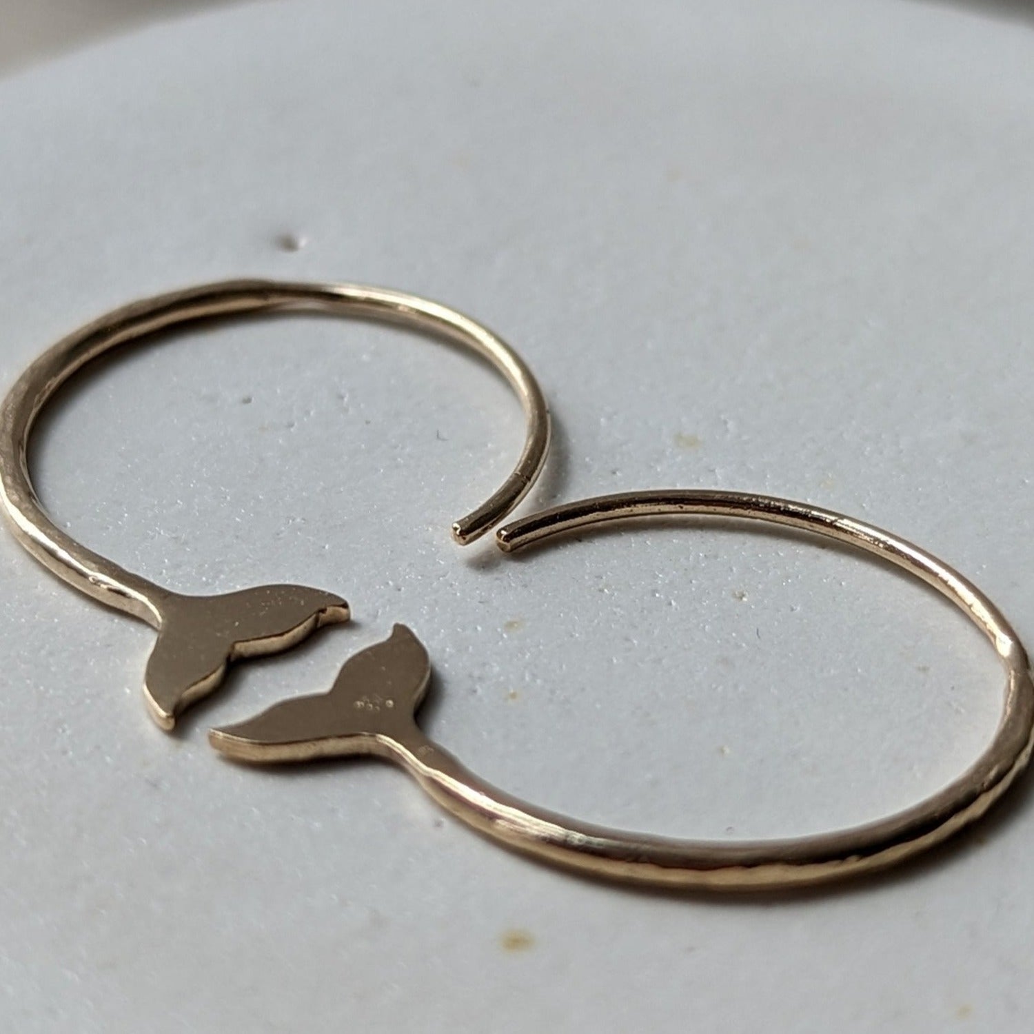 9 Carat Yellow Gold Mermaid Tail Hoop Earrings - Gift for herEarringsBooblinka Jewellery