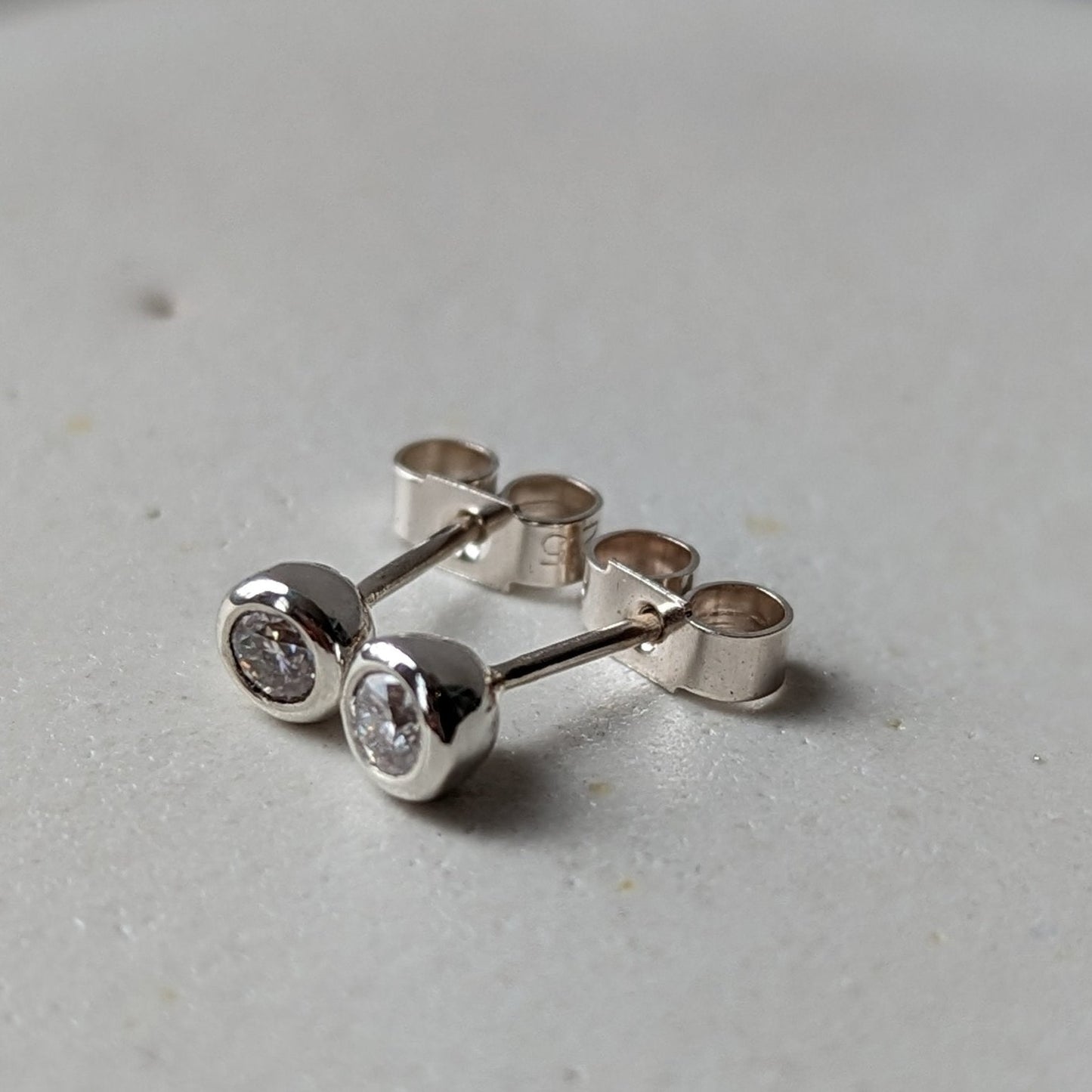 Moissanite Silver Stud Earrings - DEI Collection by Booblinka Jewellery