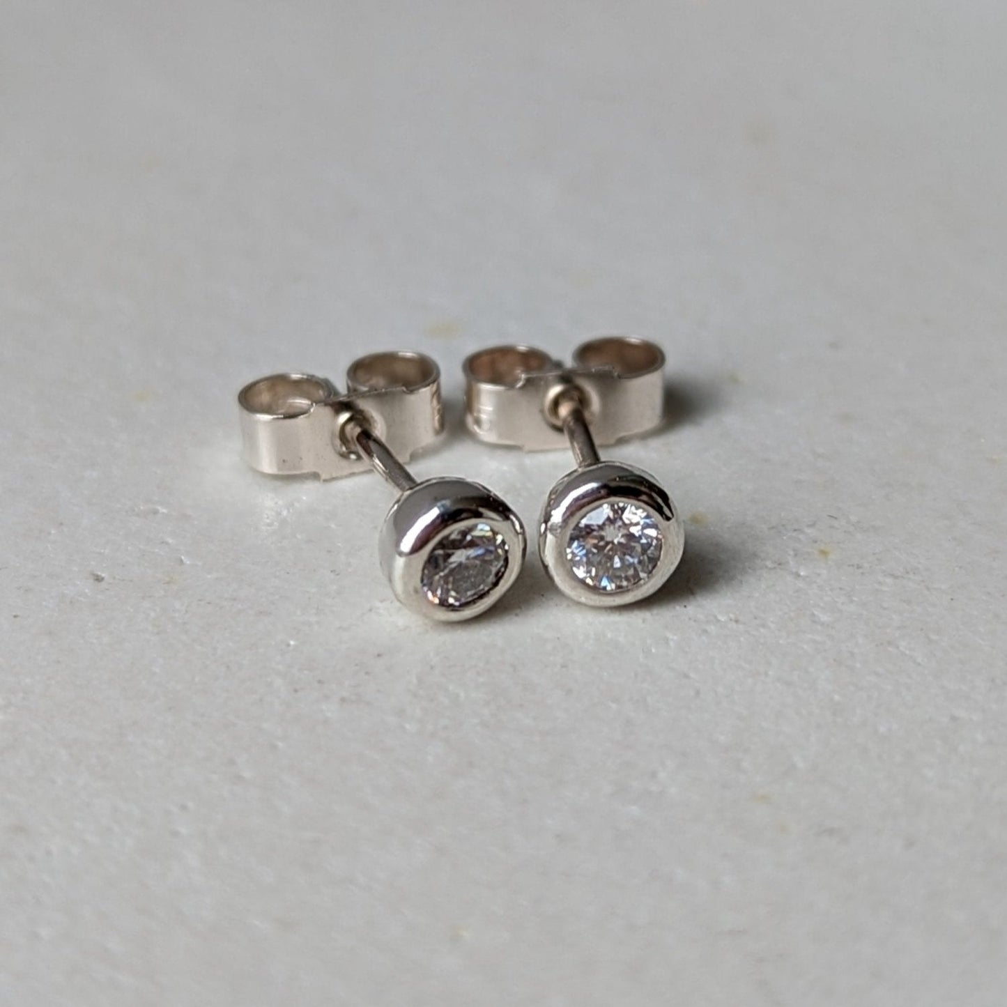 Moissanite Silver Stud Earrings - DEI Collection by Booblinka Jewellery