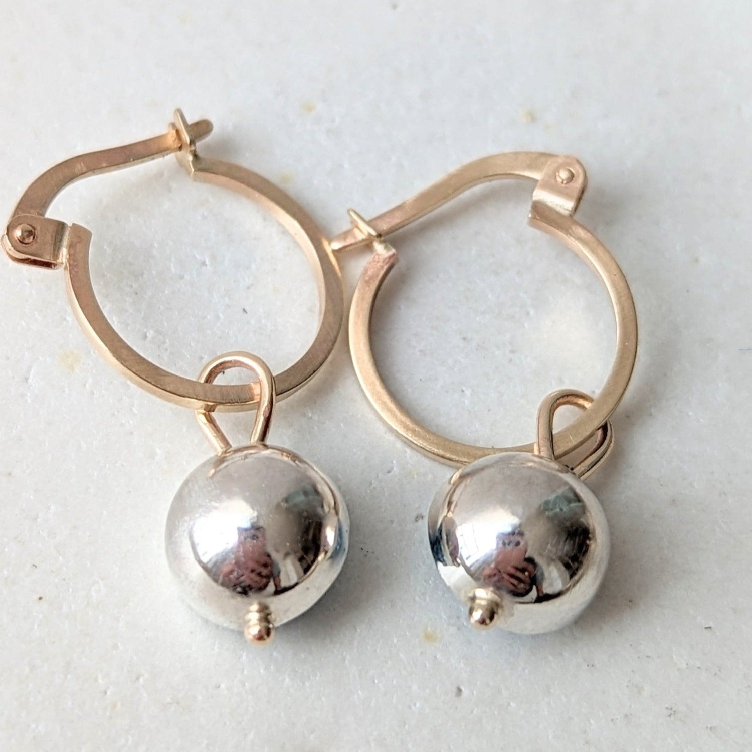 Daria Swiss Blue Topaz Charm Hoop Earrings - Ocean Collection - Booblinka Jewellery