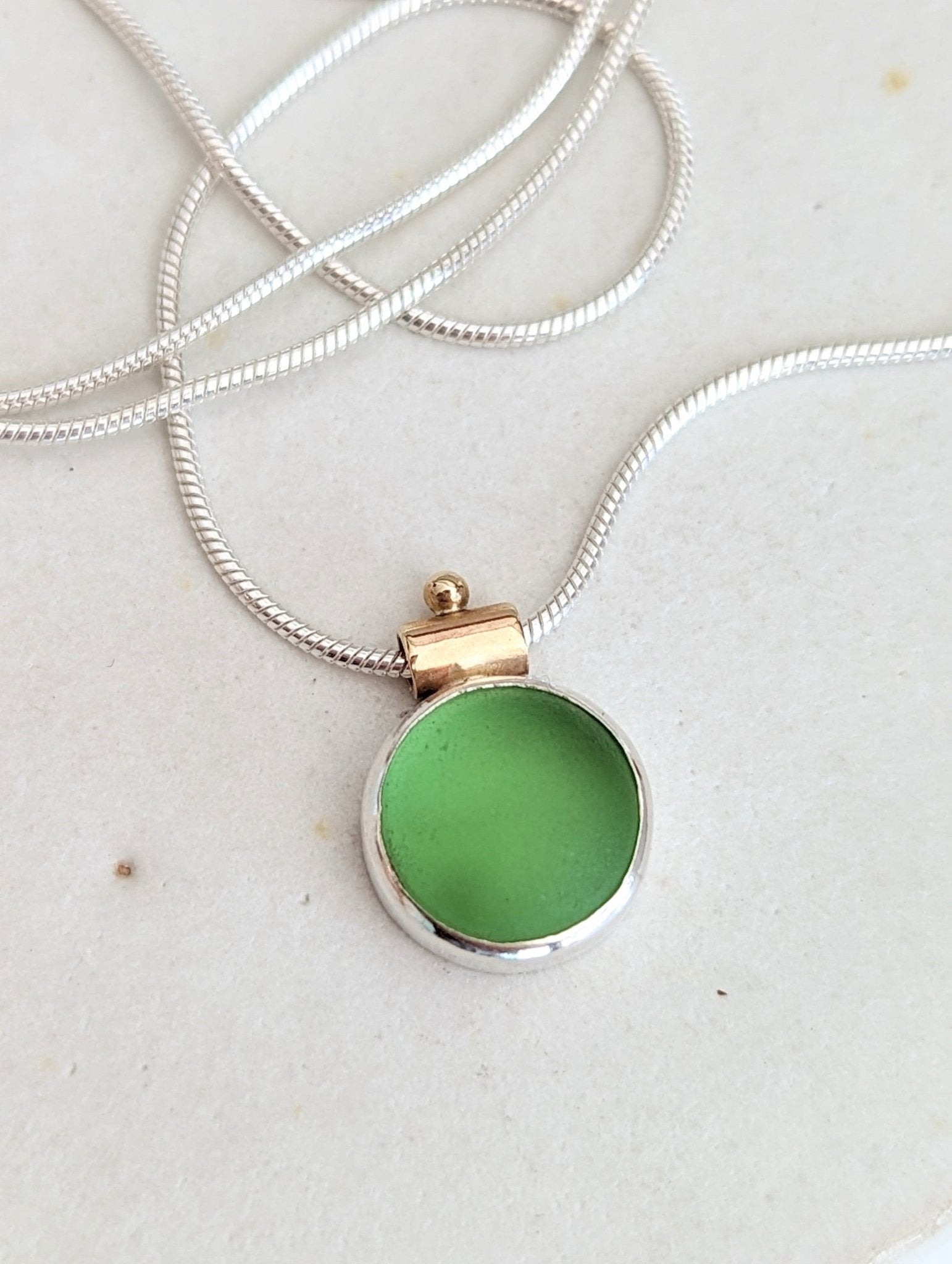 Green sea glass ALLURE Collection - Booblinka Jewellery