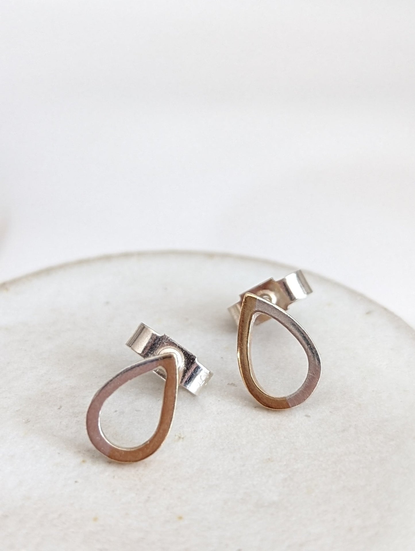 Glamorous Drops: Gold and Silver Teardrop Stud EarringsEarringsBooblinka Jewellery