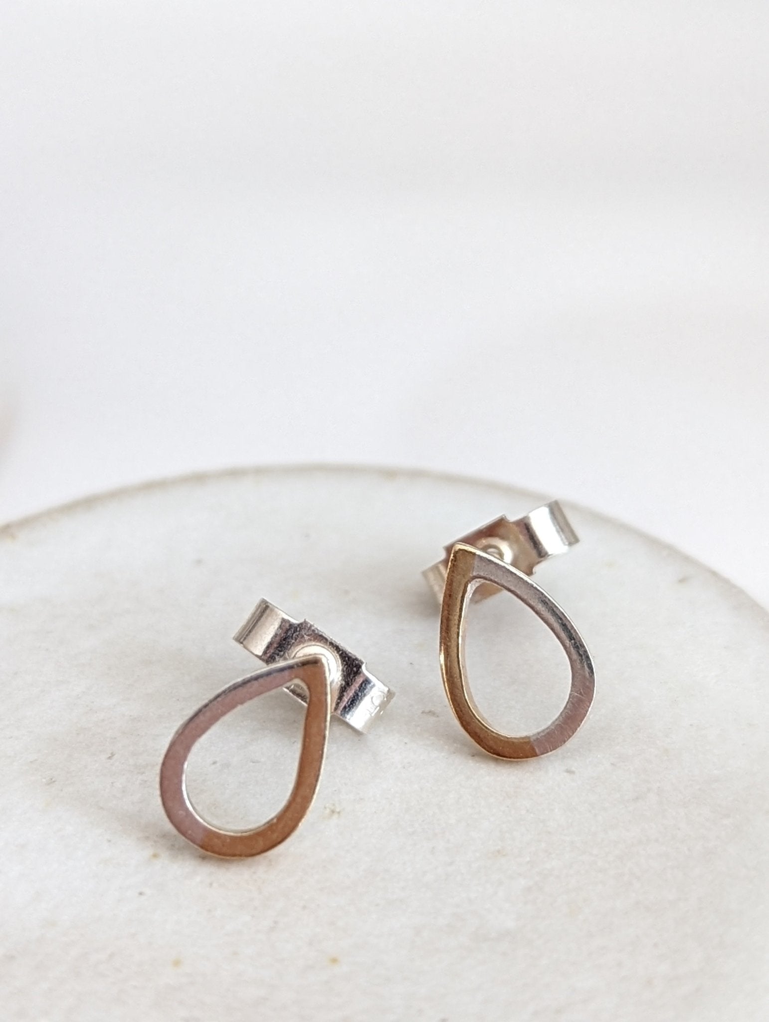 Glamorous Drops: Gold and Silver Teardrop Stud EarringsEarringsBooblinka Jewellery