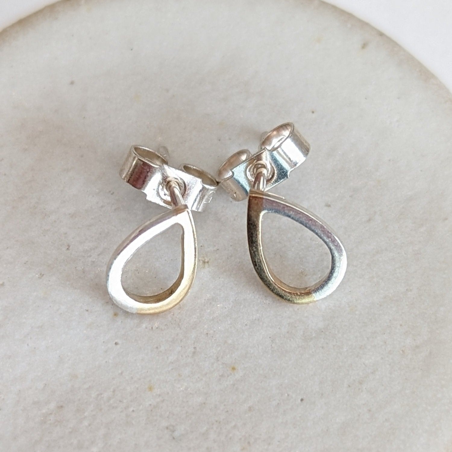 Gold and Silver Teardrop Stud Earrings - Booblinka Jewellery