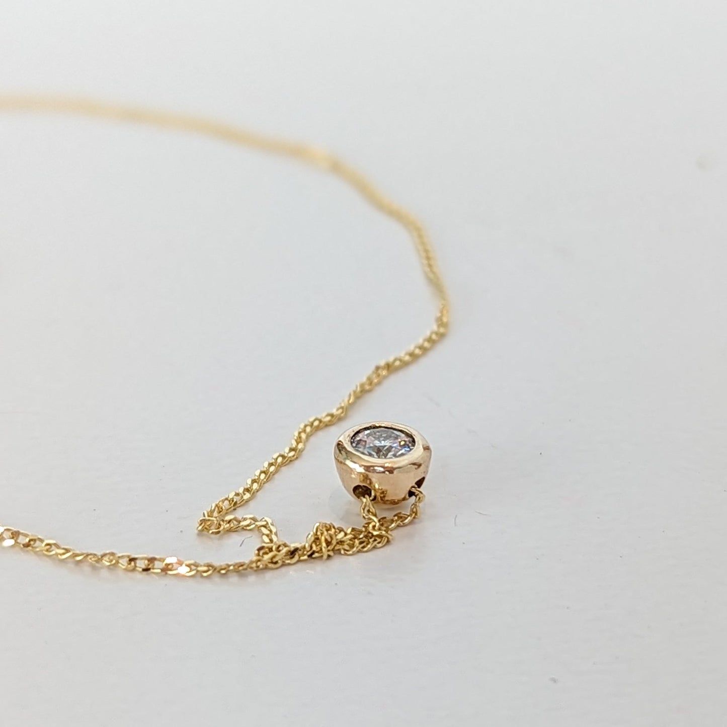 Gold Floating Moissanite Necklace – DEI Collection by Booblinka Jewellery
