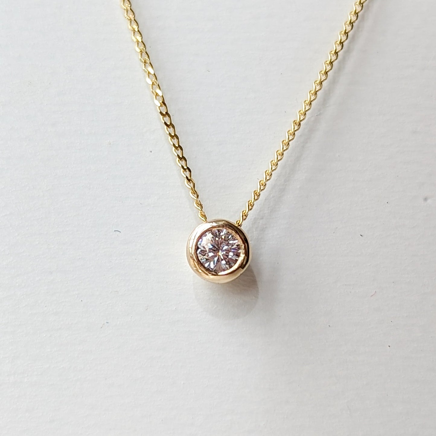 Gold Floating Moissanite Necklace – DEI Collection by Booblinka Jewellery