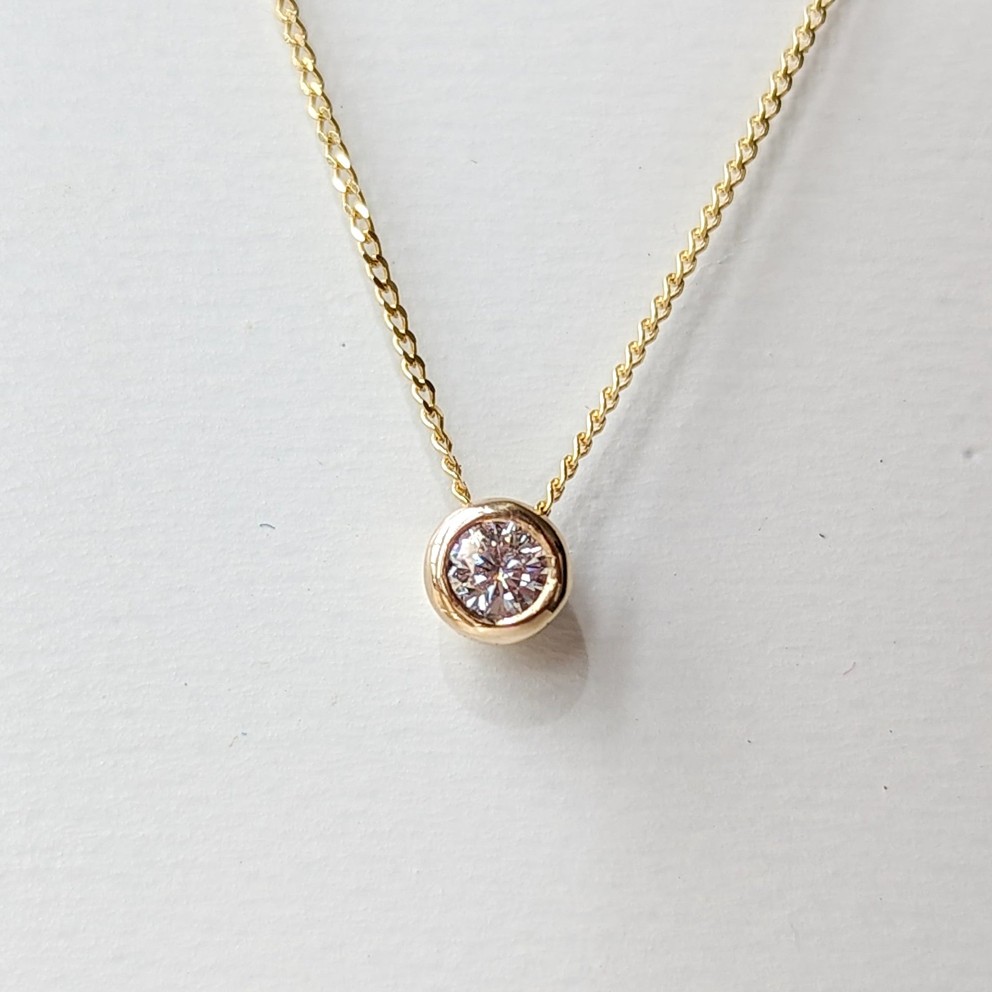 Gold Floating Moissanite Necklace – DEI Collection by Booblinka Jewellery